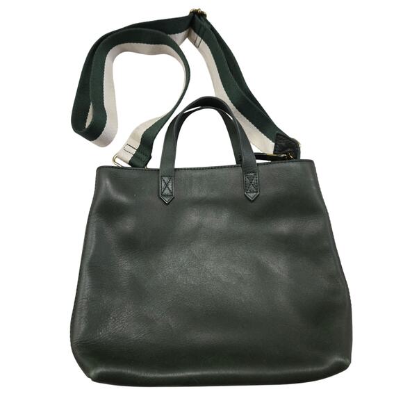 Madewell The Zip-Top Transport Crossbody Green Cream Colorblock Webbing Strap - Picture 1 of 8